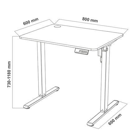 Biurko elektryczne Spacetronik SPEO111WL Moris 80×60 cm