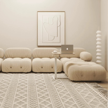 Zestaw wypoczynkowy fotel Spacetronik Flax 04M beżowy + stolik regulowany BUDDY