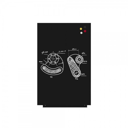 Czarna magnetyczna tablica suchościeralna 75x115