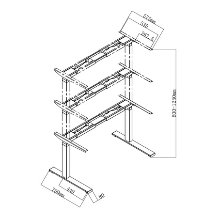 Spacetronik SPE-253B electric desk stand