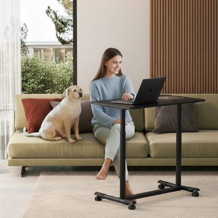 Buddy 04 adjustable table on wheels black