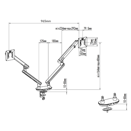 Elektryczny stelaż biurkowy Spacetronik SPE-232OB