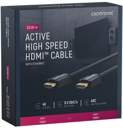 Kabel CLICKTRONIC Active HDMI 2.0 4K 60Hz 20 m