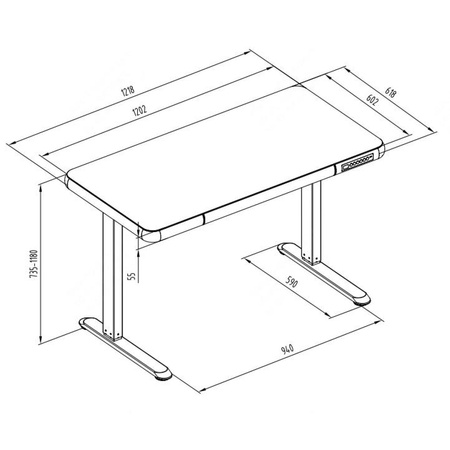 Elektryczne biurko Spacetronik SPE-B125BG Astrid