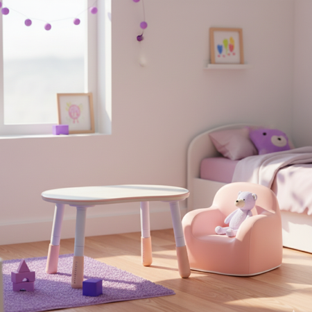 Zestaw mebli dziecięcych Spacetronik – stolik SPEX201 i sofa SPC-XD-23 różowy