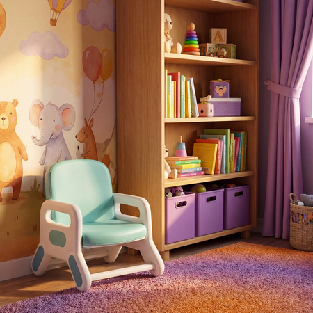 Zestaw mebli dziecięcych Spacetronik – stolik, sofa i foteliki niebieski