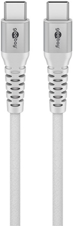 Kabel USB-C 2.0 Goobay SuperSoft TEXTIL biały 1m