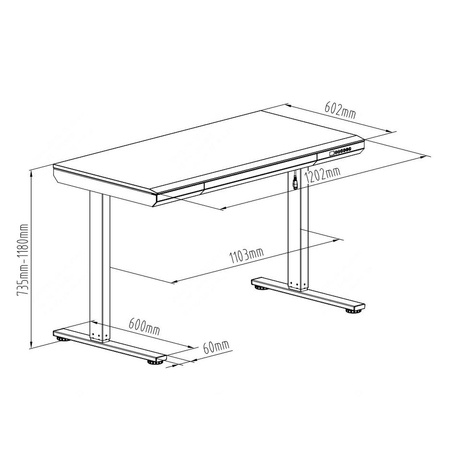 Elektryczne biurko Spacetronik SPE-B124WM Astrid