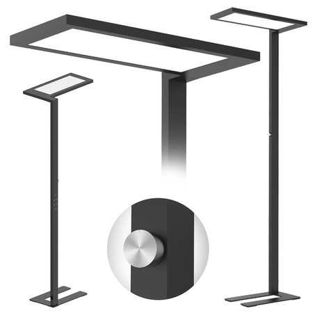Lampa stojąca biurowa LED GLOW D24 9600 lm Czarna