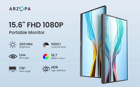 Prenosný monitor ARZOPA S1 Table - 15,6" Full HD