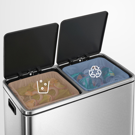 Funky Trash Can Silver Black Spacetronik Podwójny