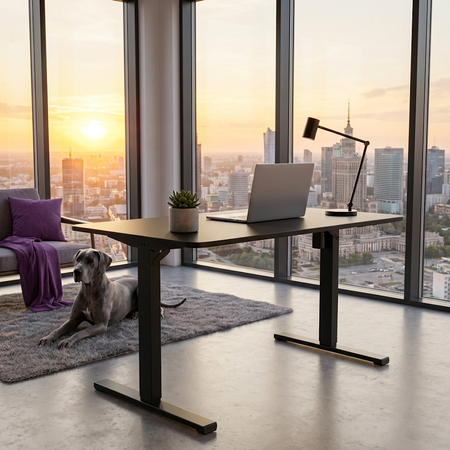 Biurko Elektryczne 100x60 Czarne SPEO125BB Regulowane z Pamięcią