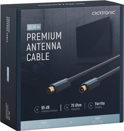 CLICKTRONIC TV-Anschluss IEC-Antennenkabel 15m