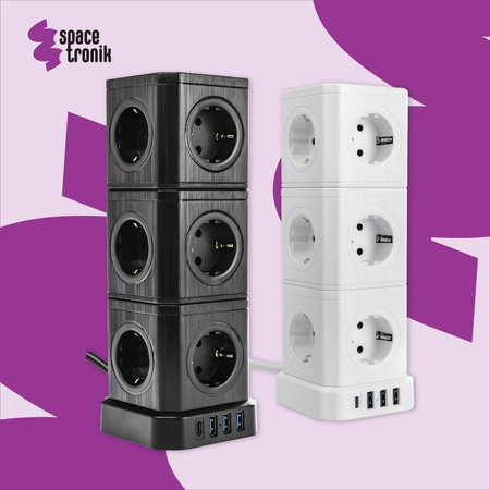 Zestaw Listwa zasilania 13AC 3USB 1USB-C SPS-CS01W