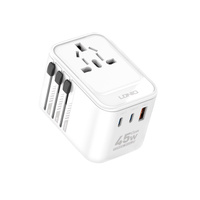 GaN 45W 2xUSB-C USB-A Universal Travel Adapter