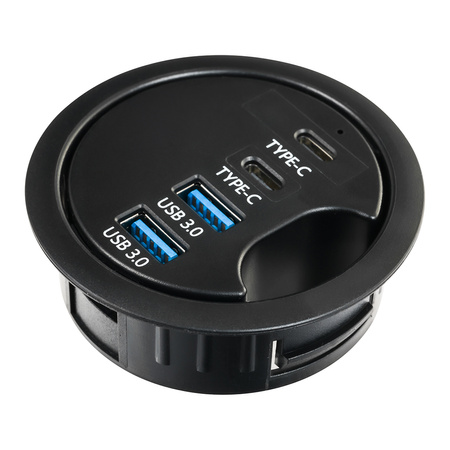 Spacetronik SPS-R1D3B V2 kruhová stolová zásuvka