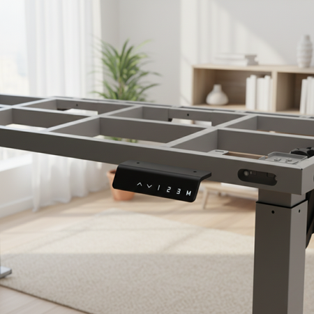 Zestaw do nowoczesnego biura: biurko elektryczne + fotel + szafka