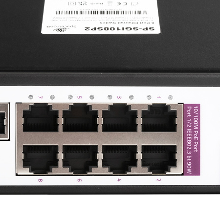 SWITCH 8-portowy SP-SGI108SP2 Przemysłowy PoE SFP