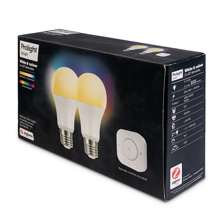 WiFi Prolight 2xE27 RGB RC smart bulb