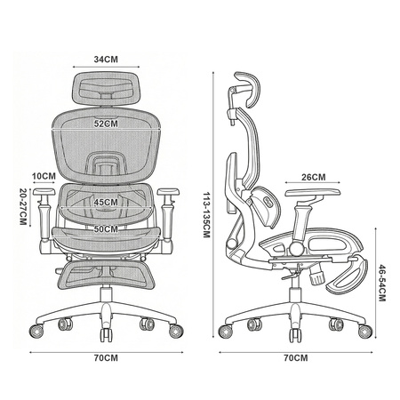 Regulowany Fotel z masażerem 5D DORIS-20 Czarny