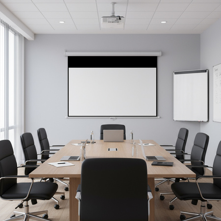 Ekran projekcyjny zwijany ręcznie 84" 16:9 biały