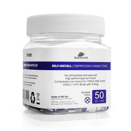 Spacetronik TV-FS01 samokompresný F-zástrčka 50ks