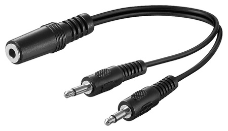 Audio adapter 1x gn - 2x wt jack 35mm 20cm Goobay