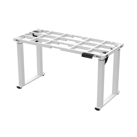 Zestaw do nowoczesnego biura: biurko elektryczne + fotel + szafka biały