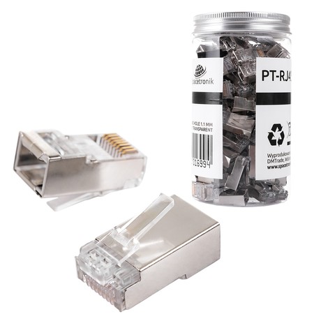 RJ45 cat.6 FTP pass-through connector PT-RJ456FT-1 100pcs