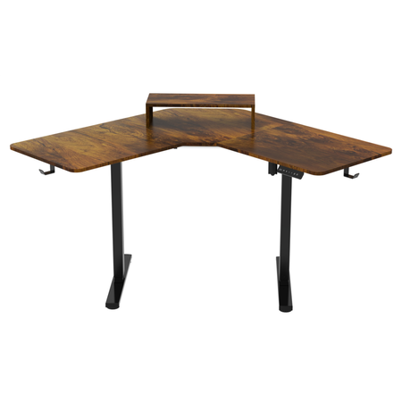 Biurko narożne regulowane SPEL112BR Spacetronik 120x50 cm ciemne drewno