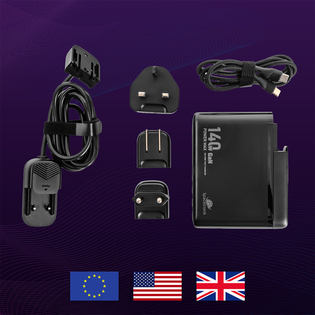 Nabíjacia stanica 140W GaN SR103 LED 6 USB PD+QC3.0