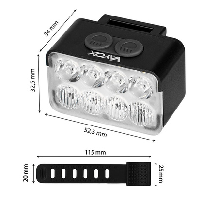 Front bike light 8xLED 900lm VA0151