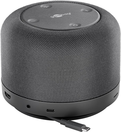 Mehrfachanschluss Goobay USB-C HDMI RJ45 USB SD AUX QI Spk