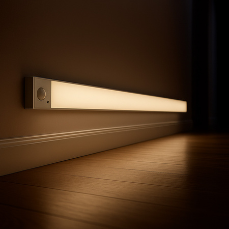 Bezprzewodowa lampa LED Czujnik ruchu 80cm Srebrna