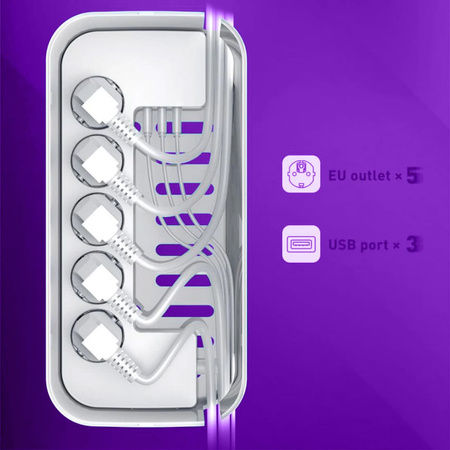 Nabíjecí stanice BOX 5xAC 3xUSB