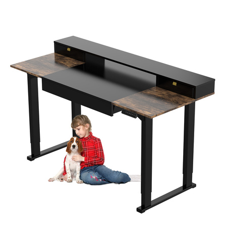 Mobile Electric Desk with Shelf Drawers