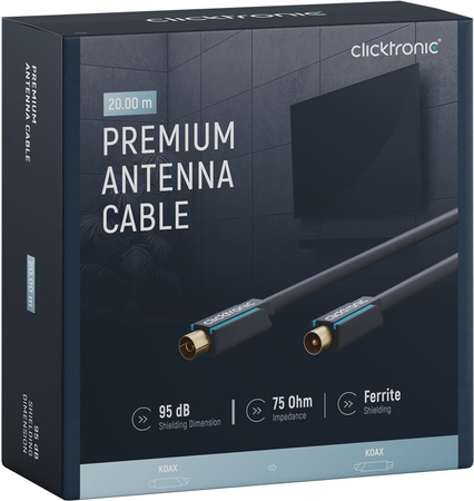 CLICKTRONIC Przyłącze TV IEC kabel antenowy 20m