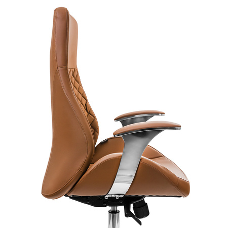Swivel office armchair with armrest ALMA brown