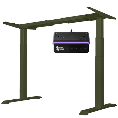 Biurko regulowane Vegard elektryczne dwusilnikowe MDF zielono-różowe