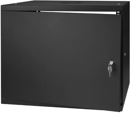 RACK 19'' 9U 600x450mm ČERNÝ Ocelové dveře