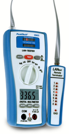 Multimeter PeakTech 3365 s testerom LAN