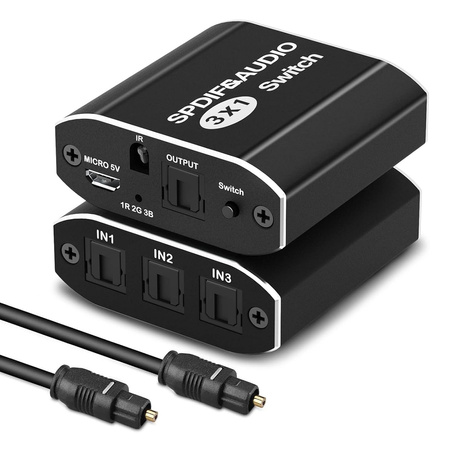Optyczny rozdzielacz audio SPDIF Toslink 1x3