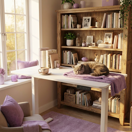 Biurko Elektryczne Białe 100x60 SPEO125WW Kompaktowe i Stylowe