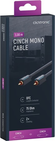 CLICKTRONIC Audio kabel 1xRCA - 1xRCA koaxiální 1m