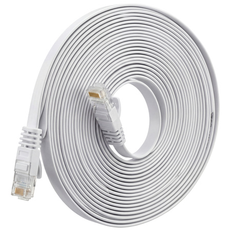 CAT 6A płaski kabel sieciowy U/UTP biały 1M