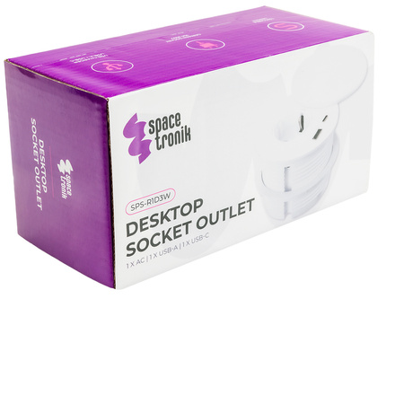Spacetronik SPS-R1D3W V2 runde Tischsteckdose