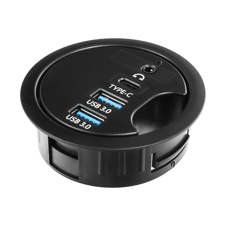 Hub do biurka 2x USB 3.0 + 1x USB-C + 1x AUX