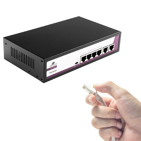 6-portový 100Mbps POE 65W SWITCH SP-SF1006P