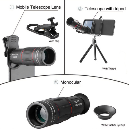 Objectw monocular telescope for phone 18x Zoom