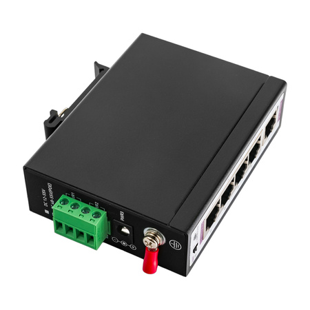 Průmyslový PoE přepínač 4x 10/100M + 1x RJ45 Uplink